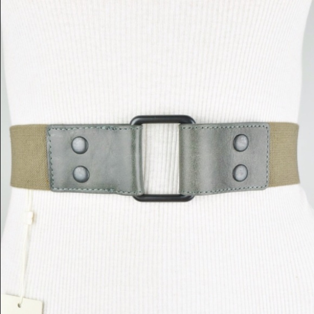 BCBGMAXAZRIA RUNWAY WAIST BELT OLIVE GREEN LEATHER